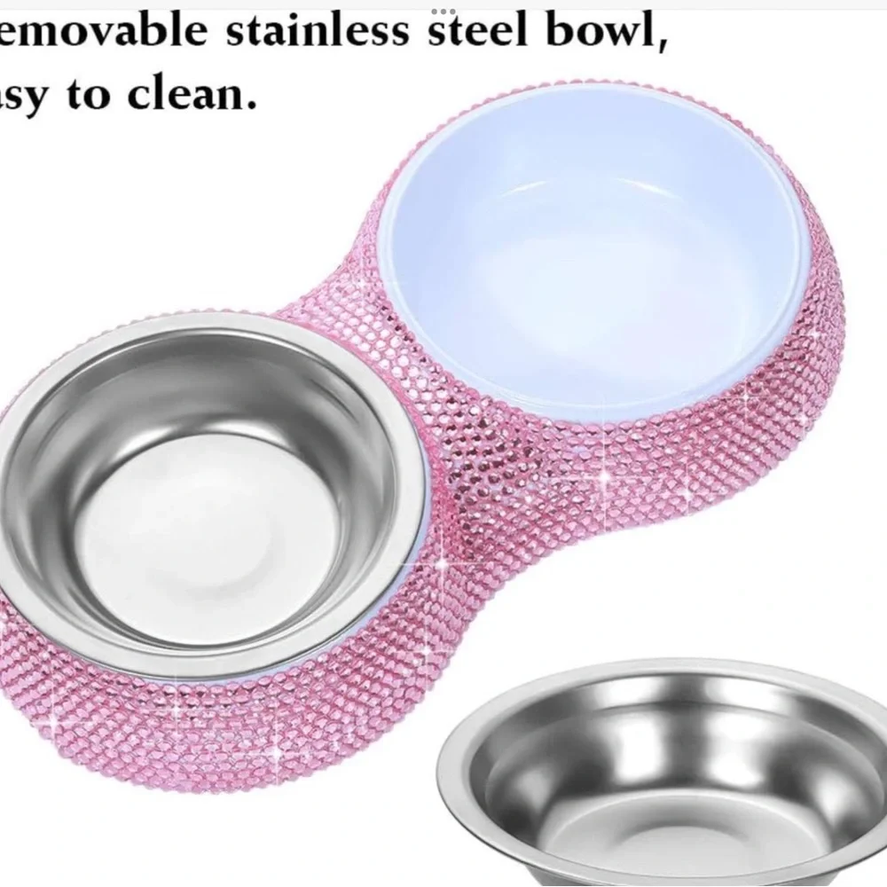 Soleebee Bling Finest Crystal Rhinestones pet feeder - Picture 2 of 3